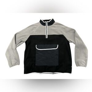 Edgar Ash Polyester Size Large 1/4 Zip Long Sleeve Two Tone Fleece Pullover New